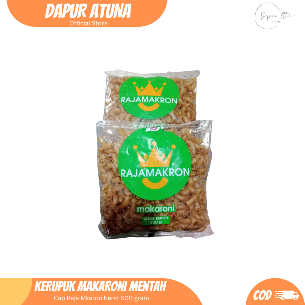Makaroni cap Rajamakron 500gr/ Makroni Mentah / Makroni Goreng / Makroni Besar
