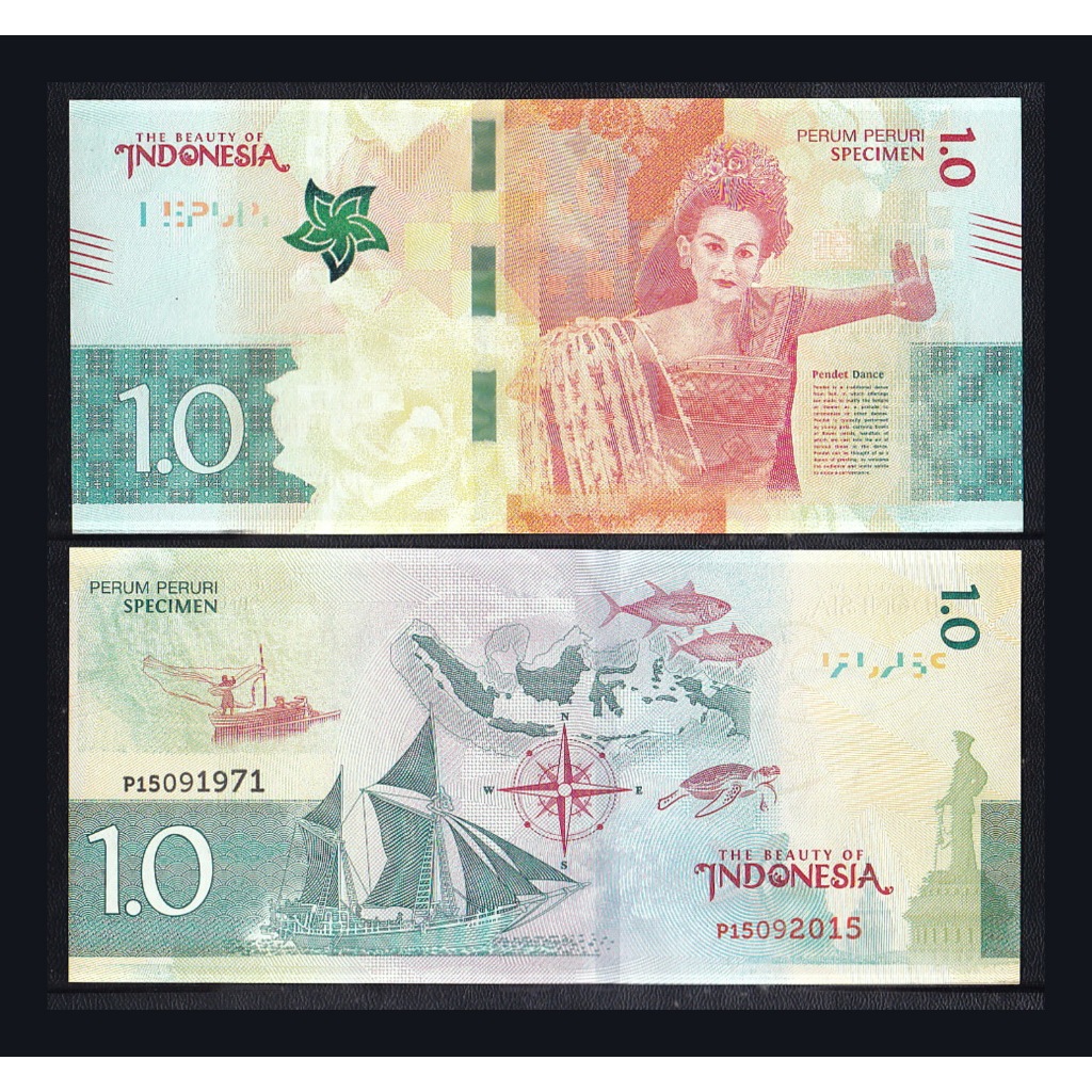 Testnote 'Peruri' The Beauty of Indonesia '1.0 specimen' tahun 2015