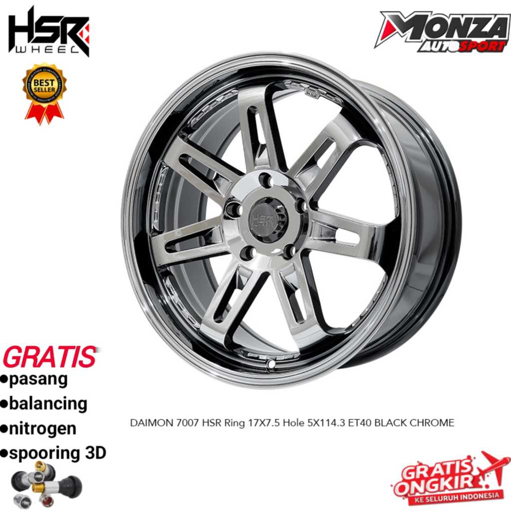 Velg mobil ring 17 buat civic fd,innova,xpander,camry,terios,rush,brv dll Hsr Daimon