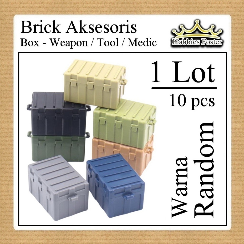 HBF Brick ACC Equip Military BOX - Aksesoris Diorama Perang Miniatur Kotak Ransum / Weapon x 1 LOT :