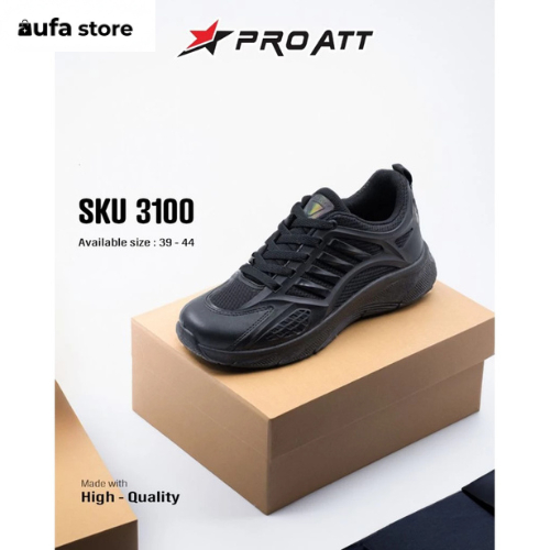 Sepatu PRO ATT Sepatu Sekolah Hitam Pria Dewasa & Remaja SKU 3100 Size 39-44 – Sepatu SMP SMA