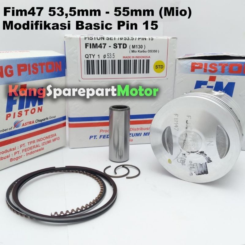 Seher Piston Set Mio XB FIM 53.5 54 54.5 55 55.5 56 56.5 Pen 15 FIM IZUMI
