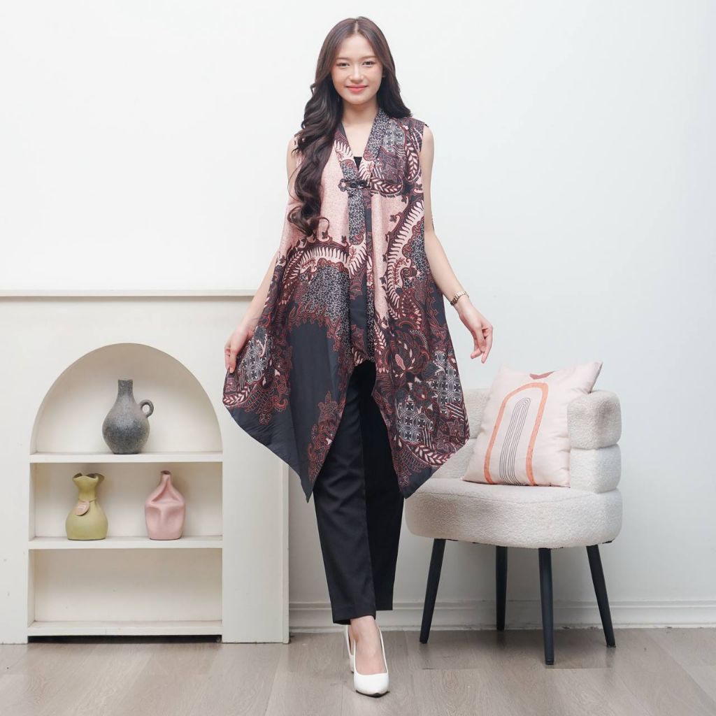 Long Vest Batik Wanita Modern Outer Batik Premium
