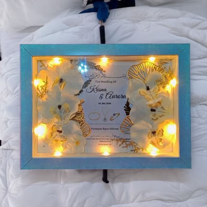FRAME MAHAR PERNIKAHAN /figura mahar 3d 21x30 cm figura kado untuk pernikahan kado ulang tahun