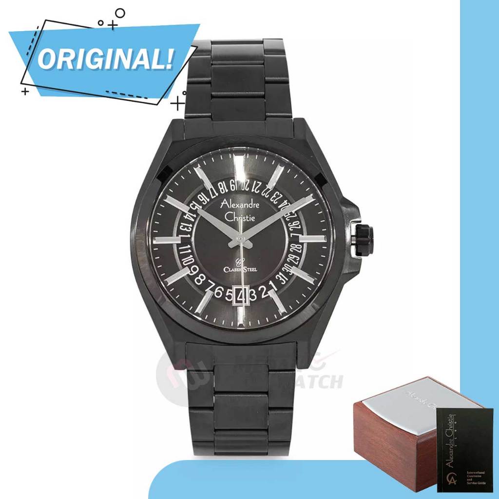 Jam Tangan Pria Analog Alexandre Christie 8688MD AC8688 AC 8688 MD 8688 MDBIPBA Original Garansi Res