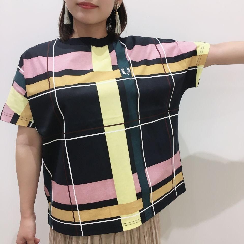 Fred Perry Women Check Print T-shirt (G1161-608) Original