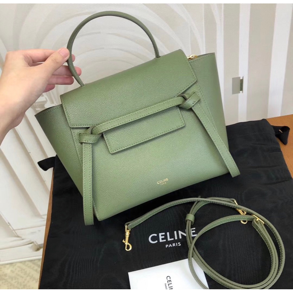 Celine nano belt Authentic green avocado bag PL vvgc