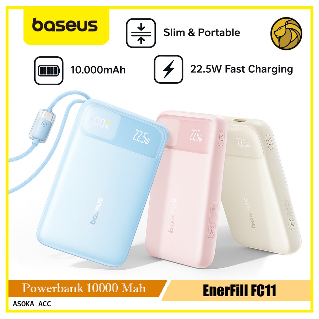 BASEUS Powerbank EnerFill FC11 10000 Mah Fast Charging 22,5W Digital LED Display