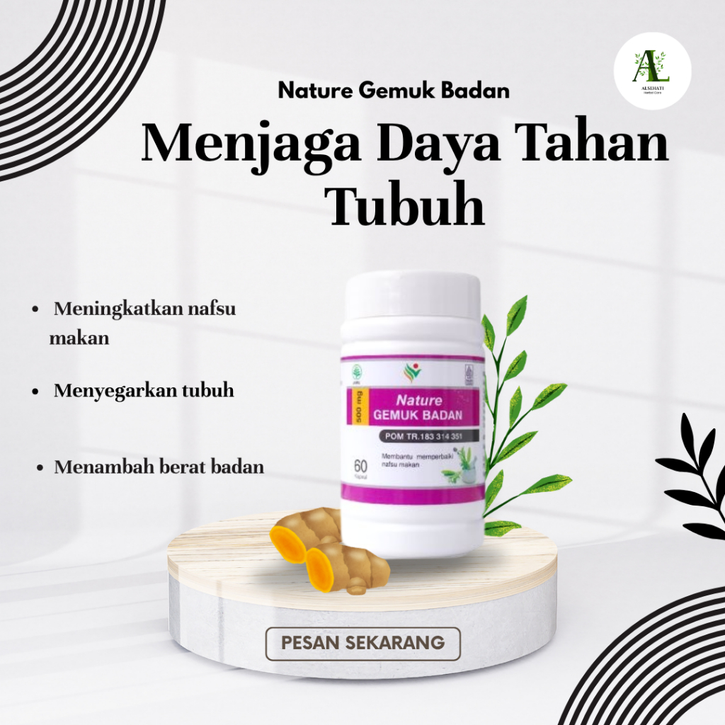 Obat Penggemuk Badan Kapsul Nature Gemuk Badan Pria Wanita Anak Dewasa Busui Ampuh Original Bpom