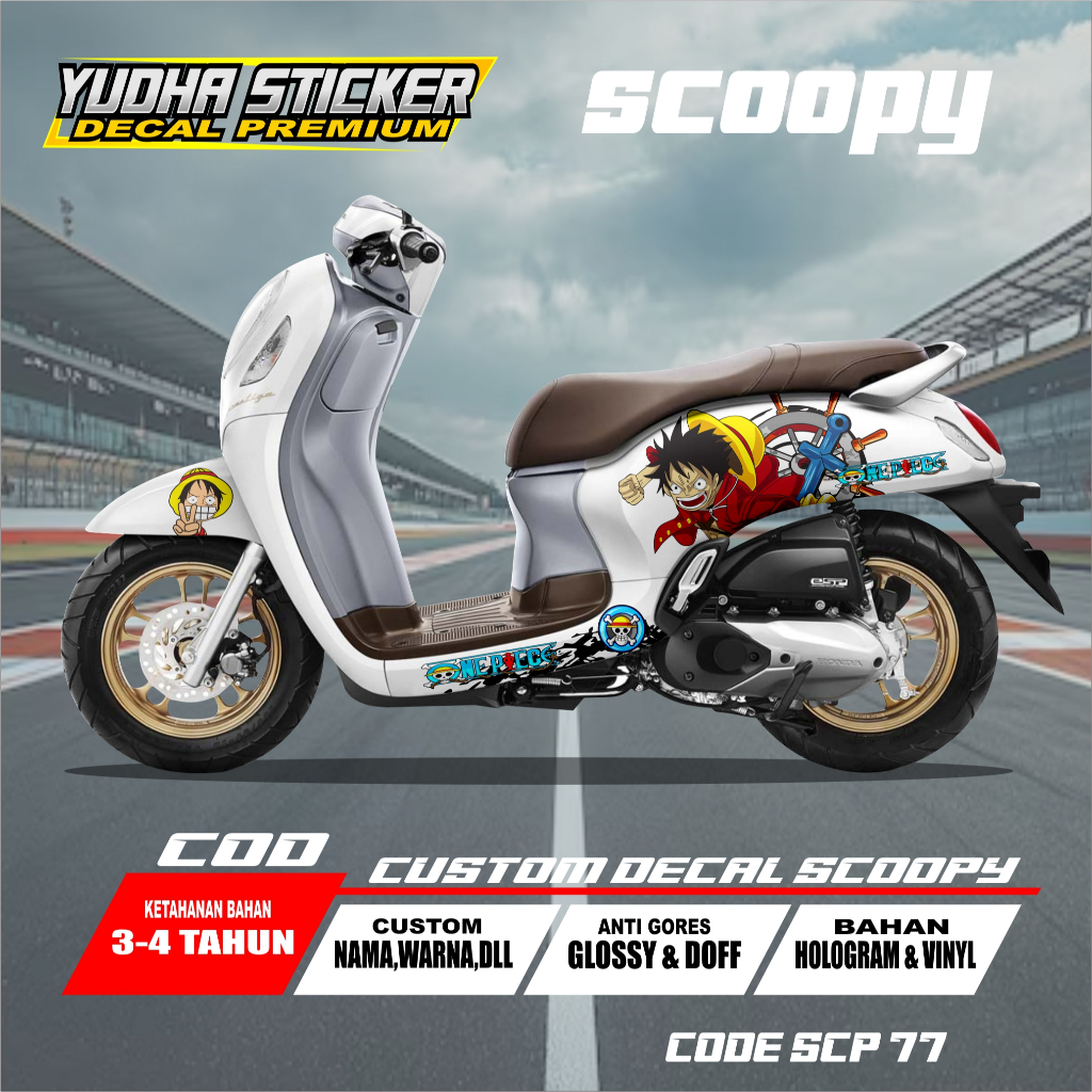 STICKER DECAL HONDA SCOOPY ONE PIECE / SCP 77-84 VARIASI SCOOPY TERBARU