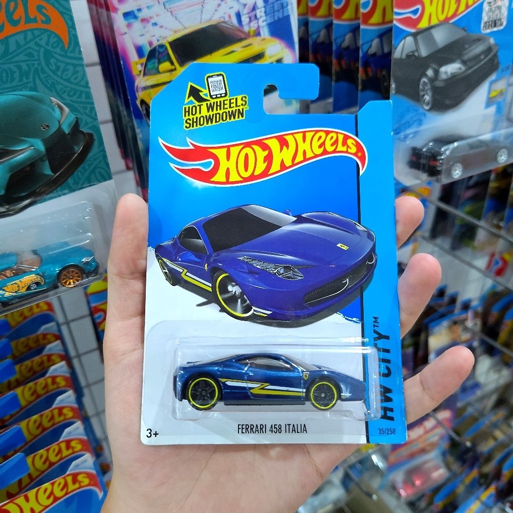 Hot Wheels - Ferrari 458 Italia Biru - Hotwheels Original Mattel Indonesia