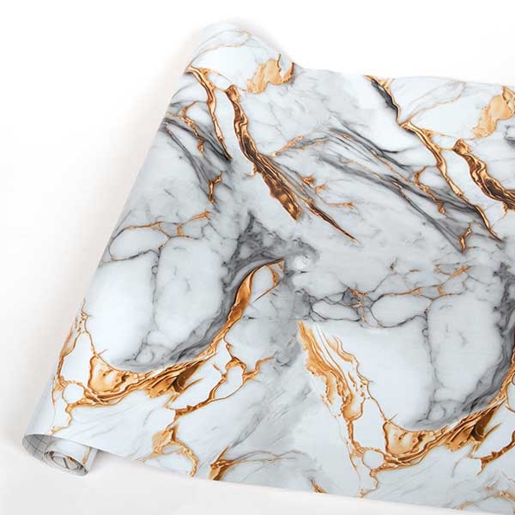 Wallpaper Dinding Dapur 60cm x 3m Anti Panas dan Minyak Stiker Dinding Wallpaper Marmer