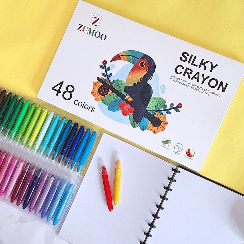 krayon zumoo silky 48 warna hemat lebay