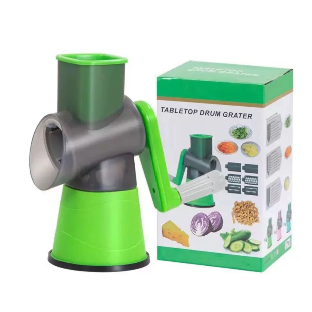 Parutan Serbaguna Putar 3 In 1 | Tabletop Drum Grater | Alat Parut Sayur, Keju, dan Bumbu Dapur
