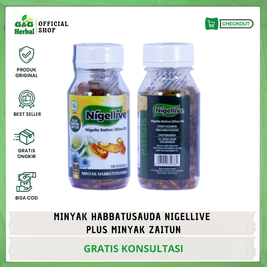 Minyak Habbatussauda Nigellive | Nigellive Habbatussauda 100 Kapsul
