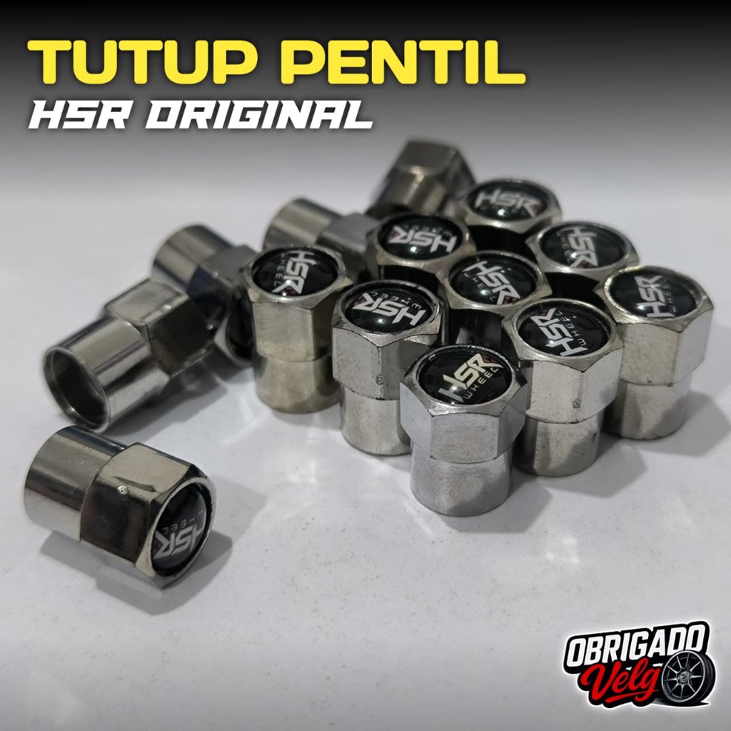 Tutup Pentil HSR Original Chrome Kompatibel Ban Velg Mobil