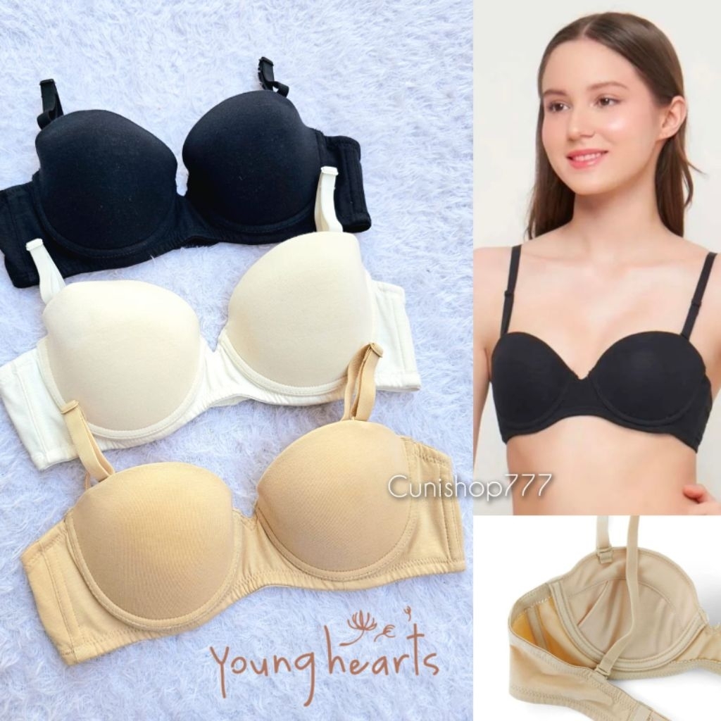 BRA YOUNG HEARTS BASIC DAILY BERKAWAT 32B 34B 36B BH PAKAI KAWAT HEART POLOS Y23 20124B