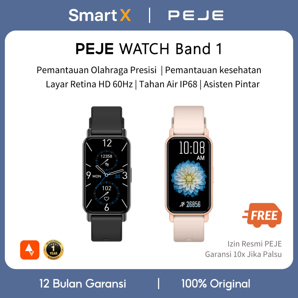 [COD] PEJE SmartWatch Band1 Wanita Health Management IP68 Waterproof Bluetooth Call Sport Modes