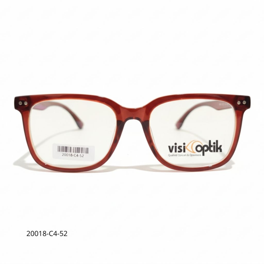 Visi Kacamata Kotak Eli Brown by Visi Optik | Bingkai Persegi | Berwarna Coklat | Pria & Wanita | Fr