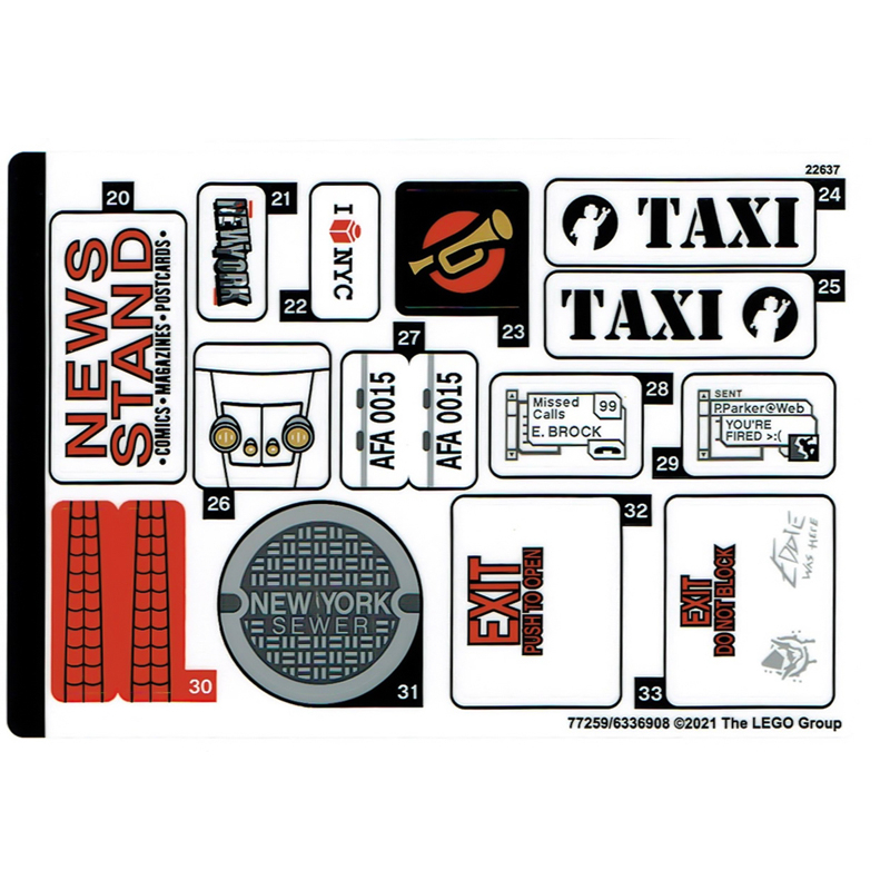 Lego Parts - 76178stk02 - Sticker Sheet for Set 76178, Sheet 2 - (77259/6336908)