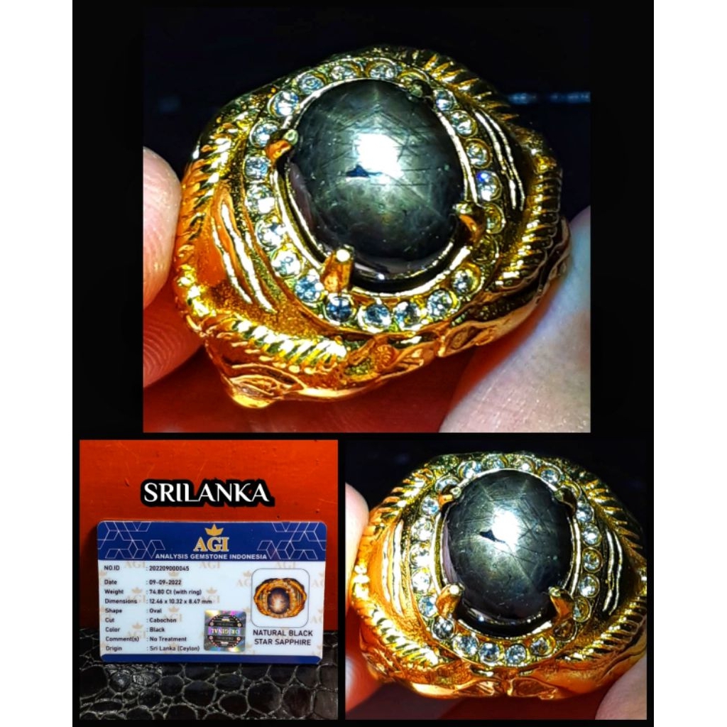 natural black sapphire Star Srilanka jumbo