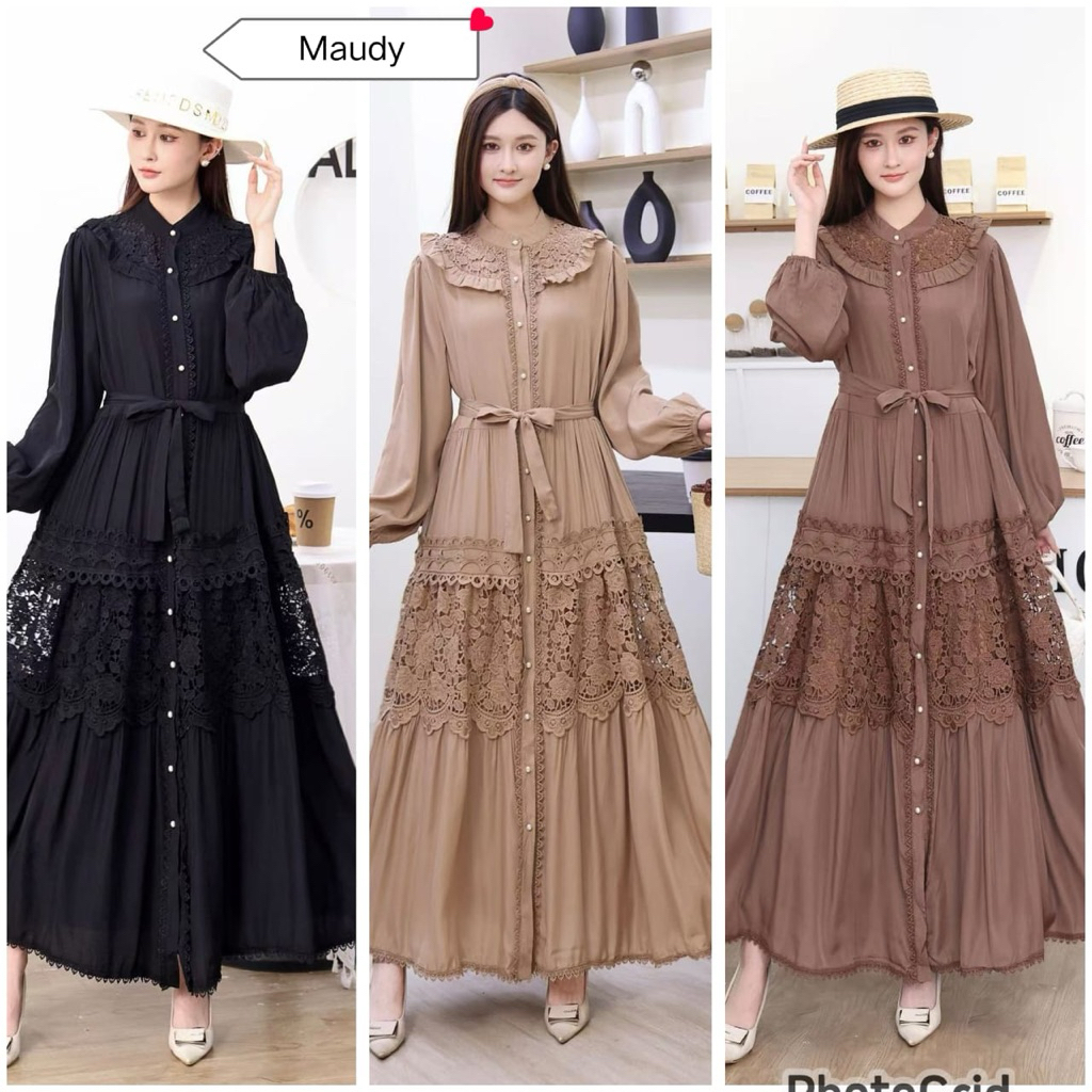 gamis maudy, dress kev, gamis bkk, gamis putih, white maxi, dress katun bordir, gamis eyelet, gamis 