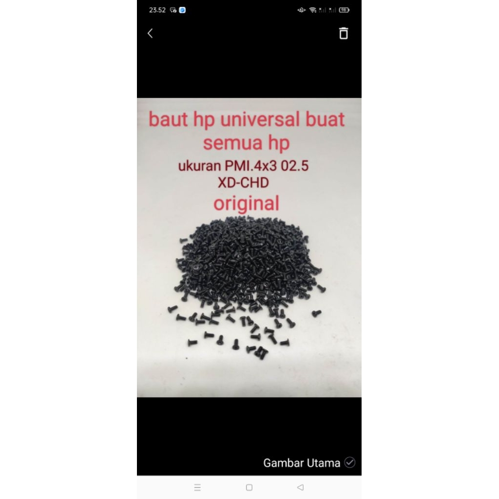 Baut hp ukuran PMI 4x3 02,5