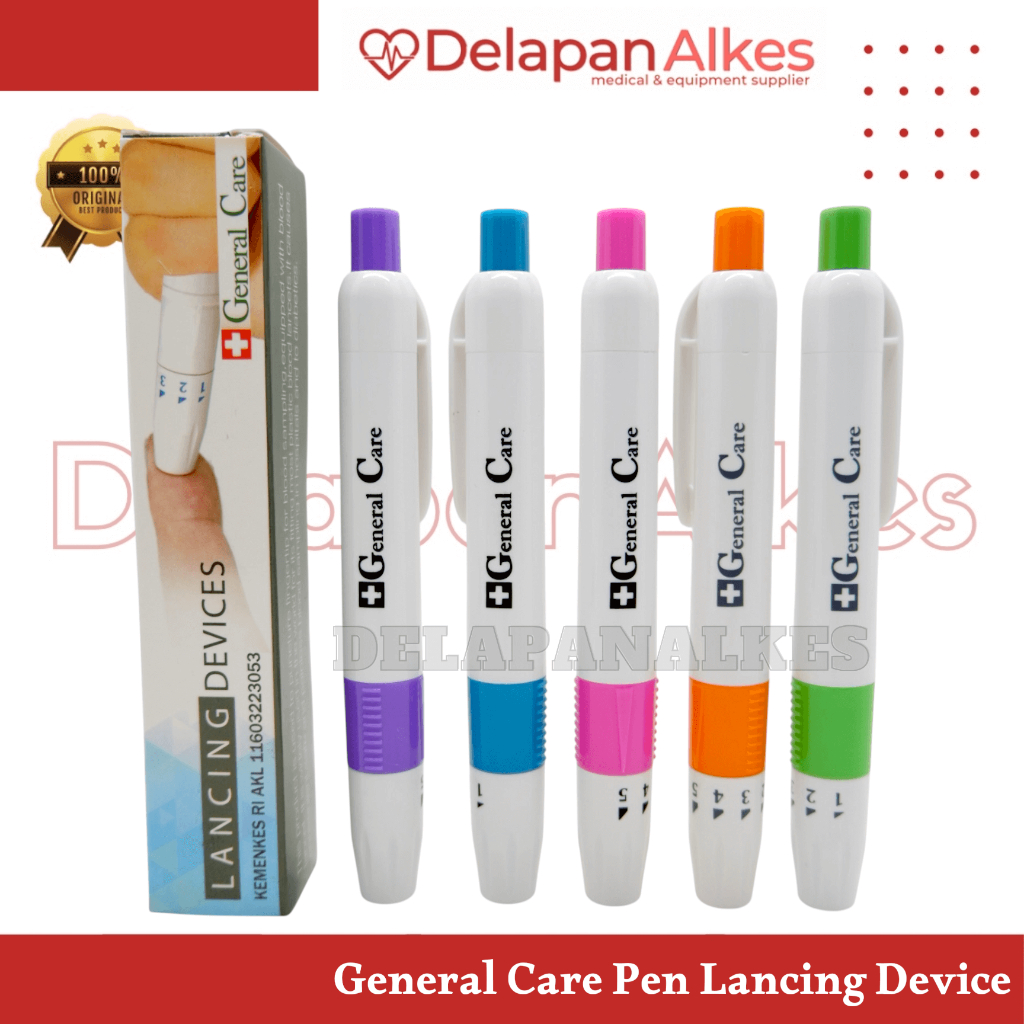 General Care Pen Lancing Device Pena Bekam Lancet Otomatis Alat Ambil Sample Darah Ujung Jari