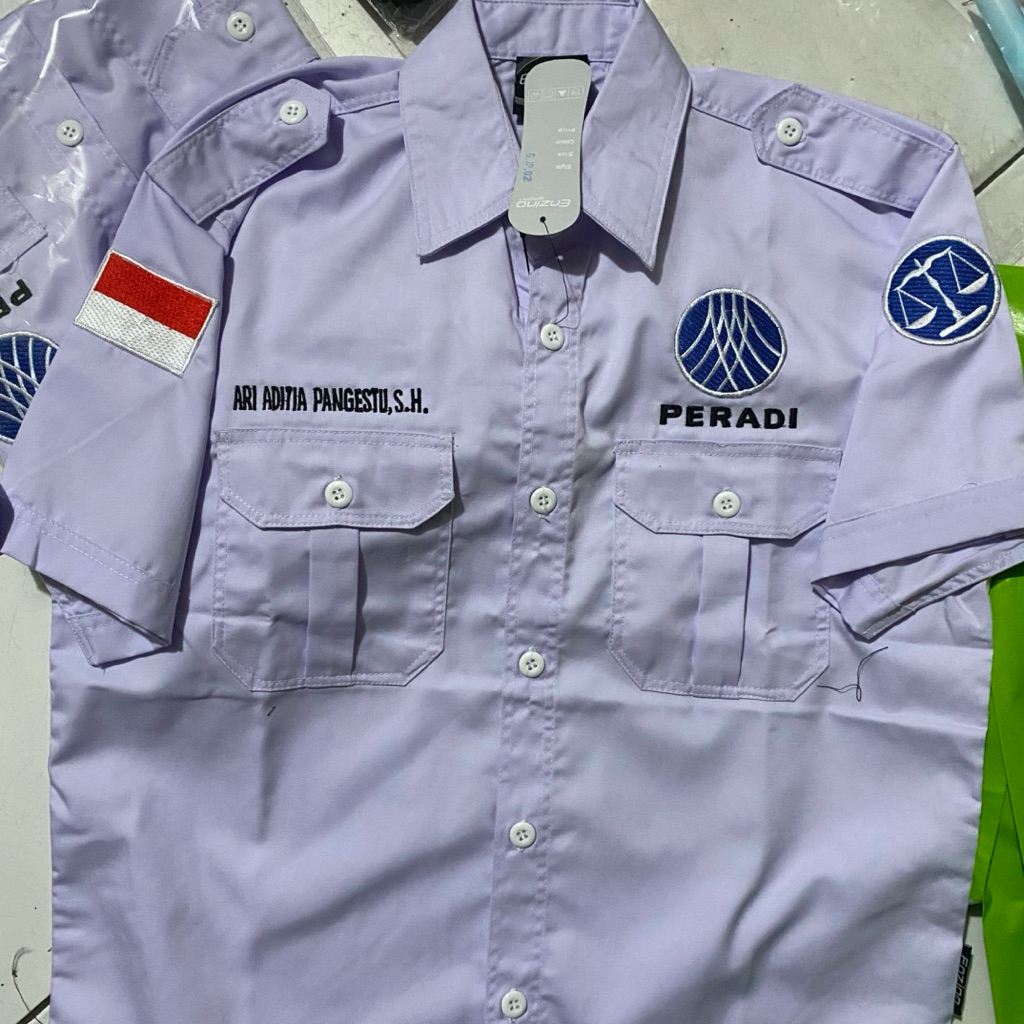 SERAGAM PERADI/KEMEJA PERADI FULL BORDIR/KEMEJA PERADI CISTOM BORDIR/KEMEJA PERADI LENGAN PENDEK/KEM