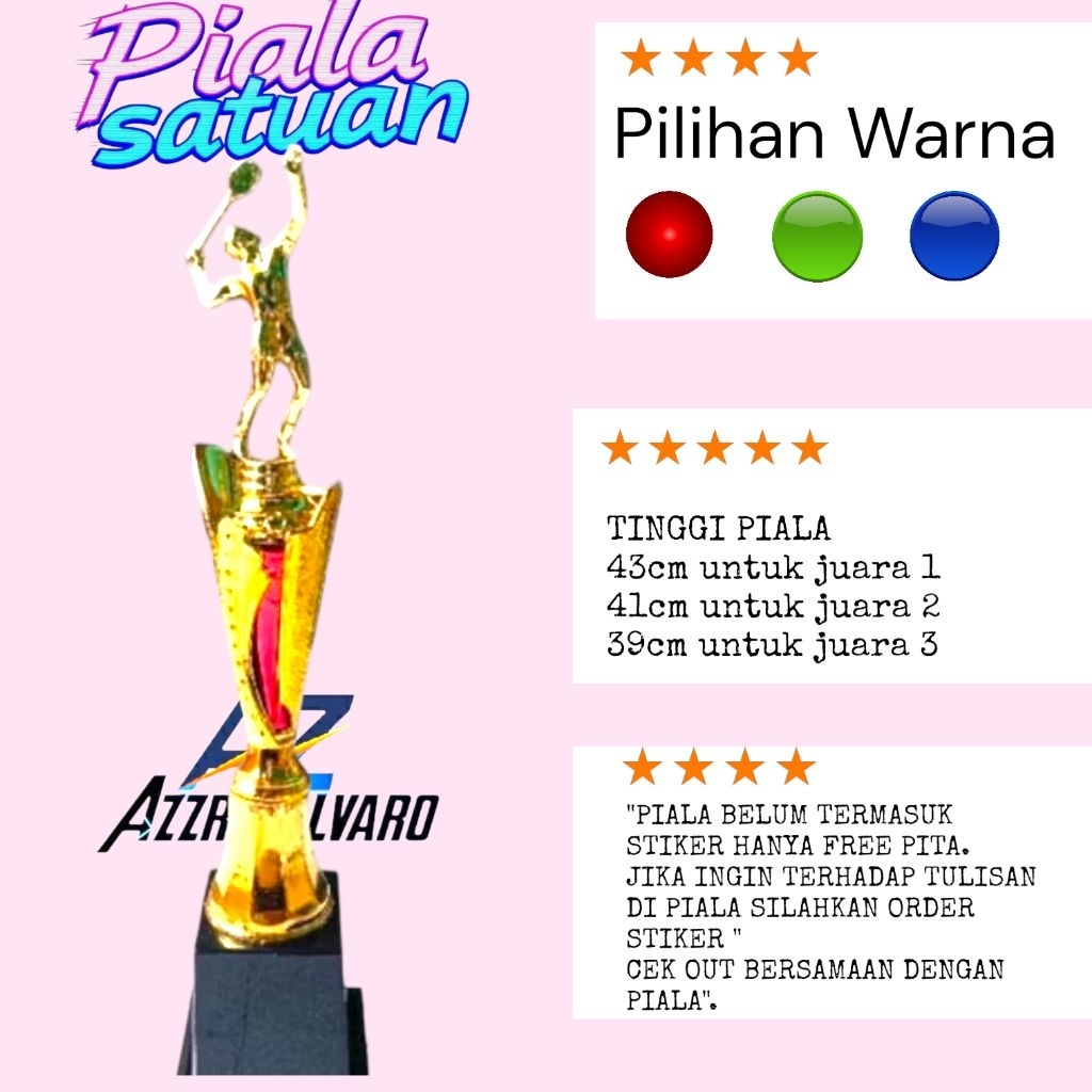 Piala trophy 115 Badminton satuan