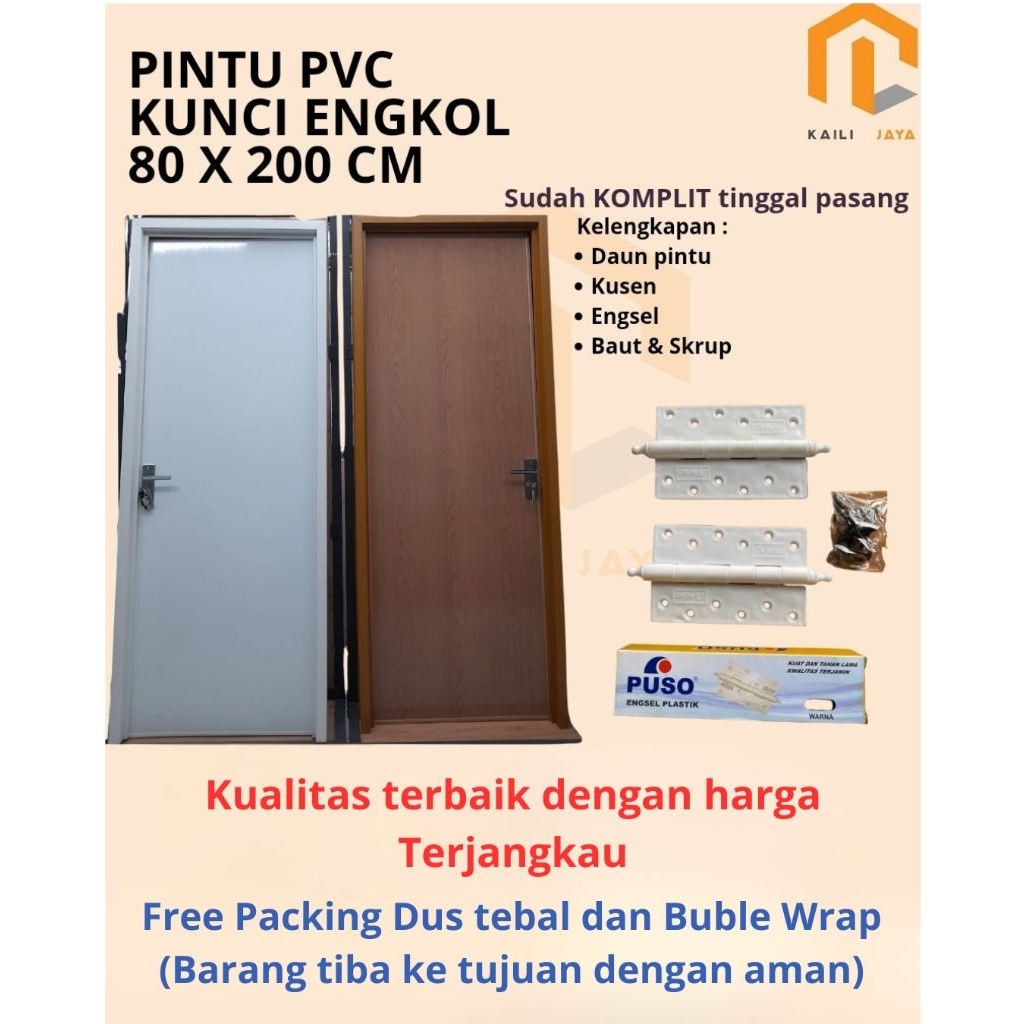 Pintu PVC PUSO Kunci Engkol Ukuran 80 x 200