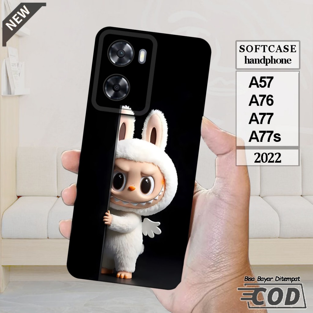 Case OPPO A57  -OPPO A76 -OPPO A77 -OPPO A77s  _Casing Silikon  hitam bening lentur elastis keren