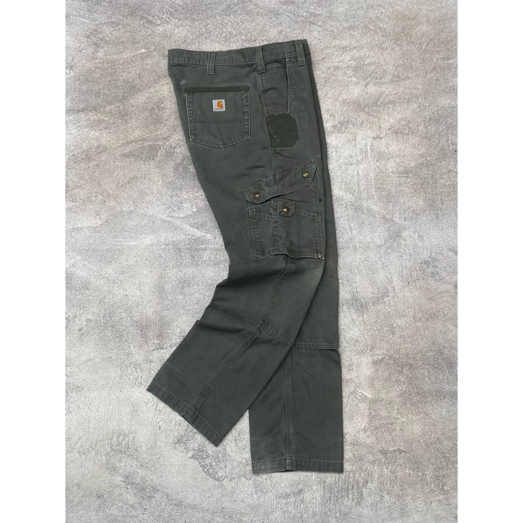 carhartt cargo double knee mos green