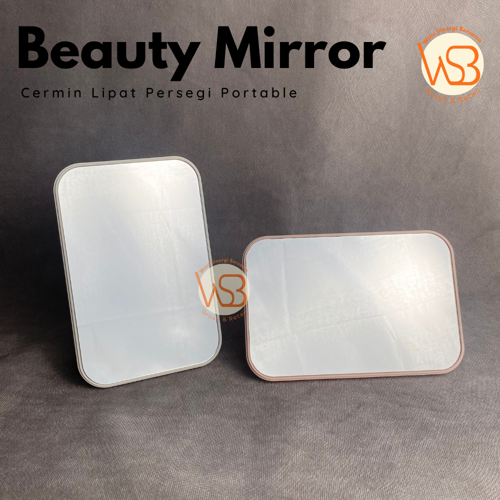 Cermin Lipat Persegi Aesthetic Cermin Kecil Portable Standing Mirror Kaca Rias Make Up Berdiri