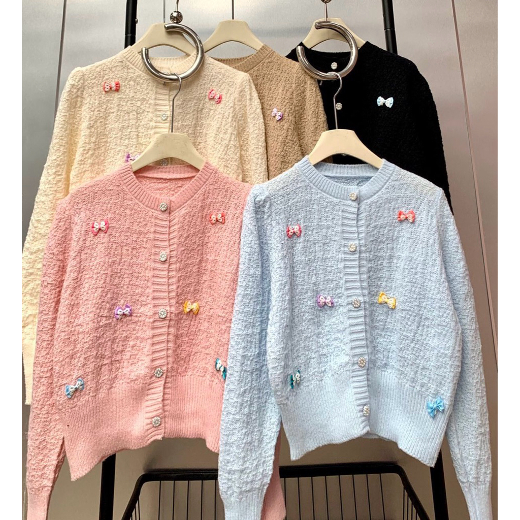HAZEL OUTER - cardigan rajut pita colorful
