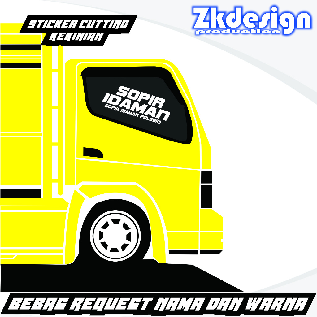 Sticker Cutting Supir Idaman Polsek Pintu Mobil / Kaca Mobil Truk Canter