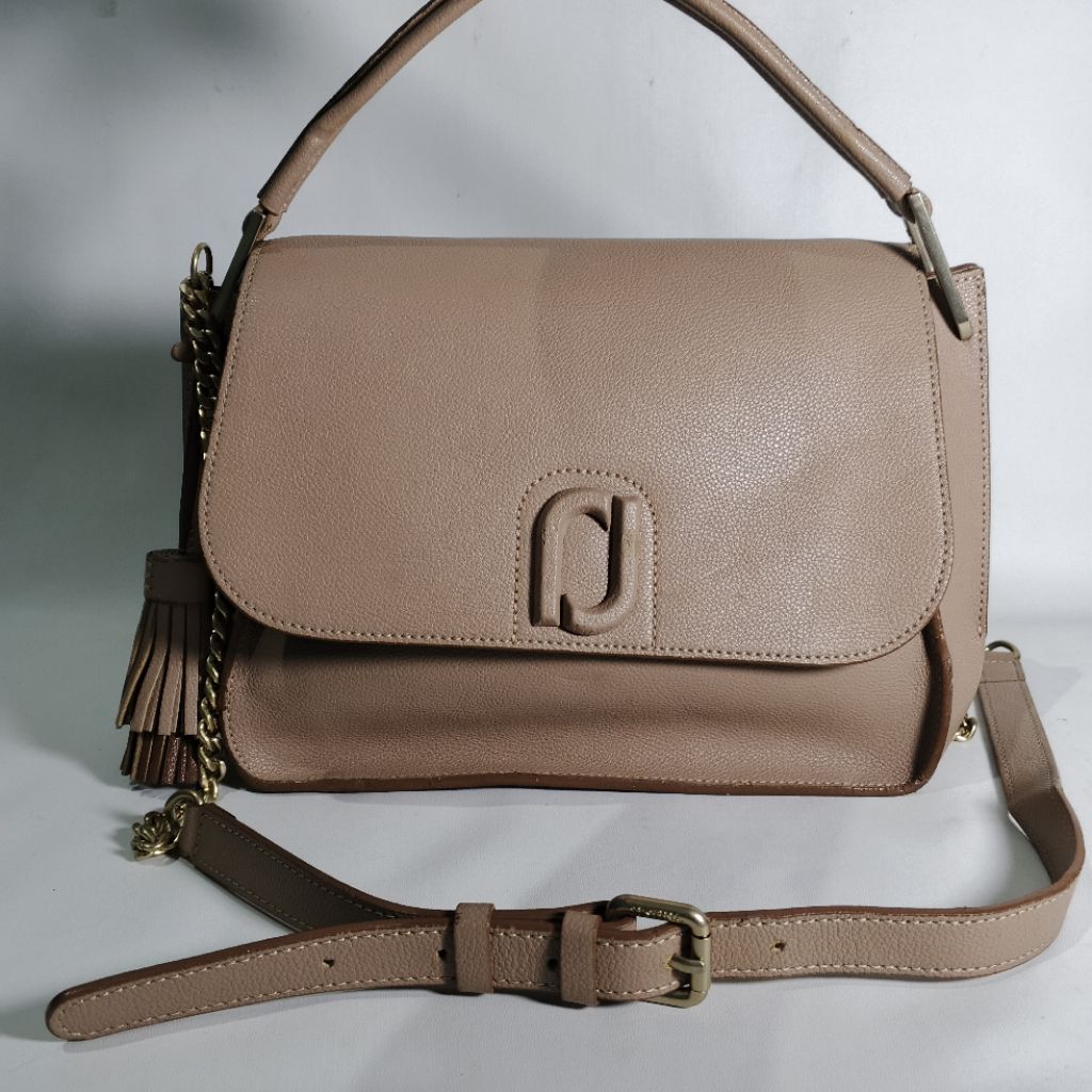 Tas Selempang Wanita J. Estina Mocca Brown Leather Sling Bag