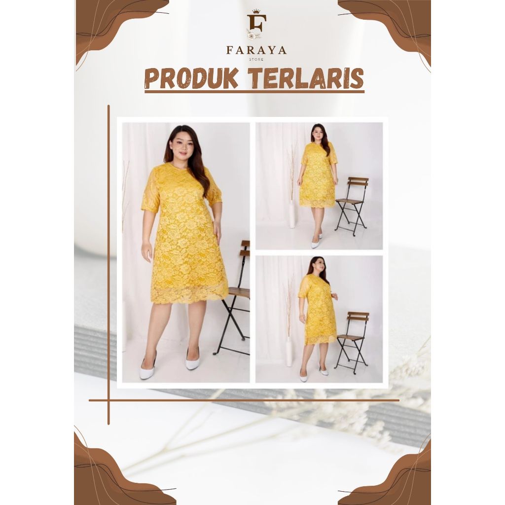 Dress Tile XXL Bigsize Jumbo Brukat Tile Bordir Gliter IMLEK Tulle Tille