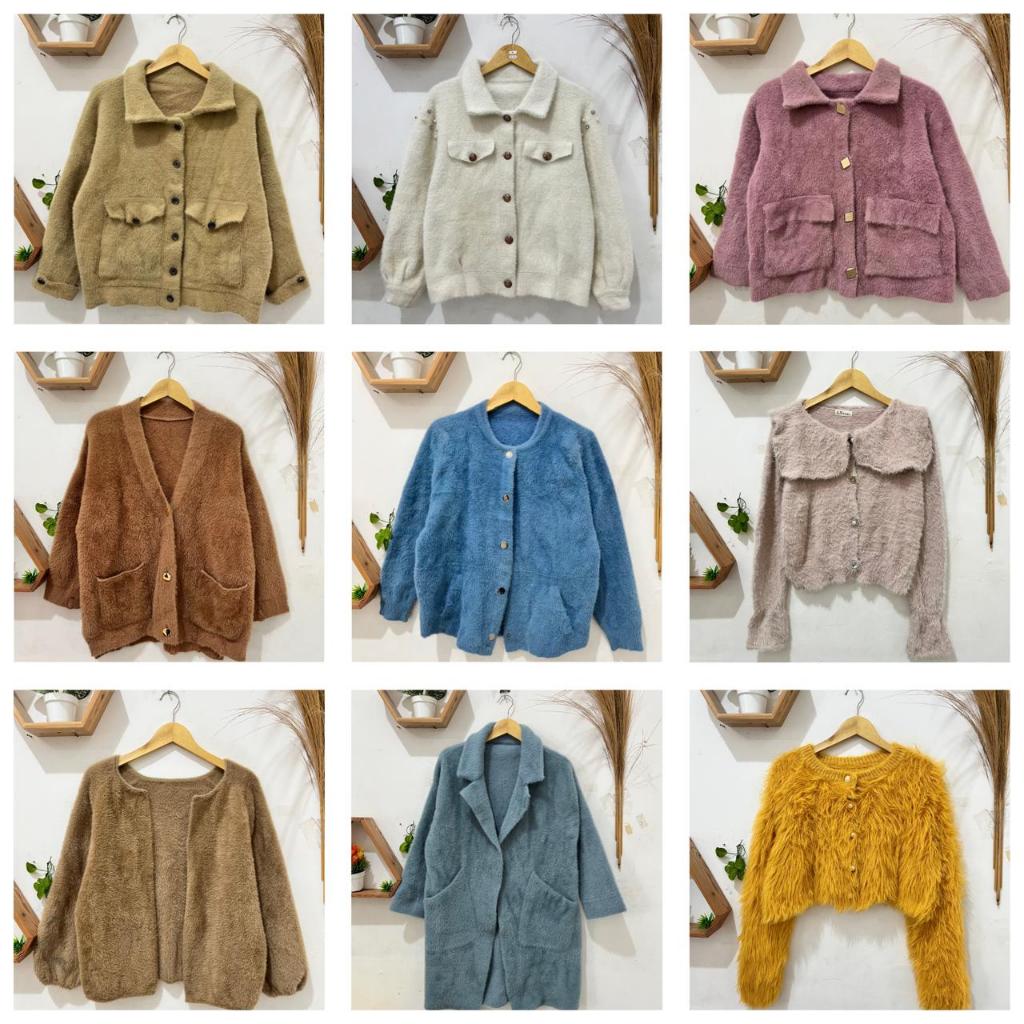 BATCH-13 CARDIGAN BULU FUZZY / CARDIGAN RAJUT TEBAL / OUTER RAJUT / BULU FUZZY