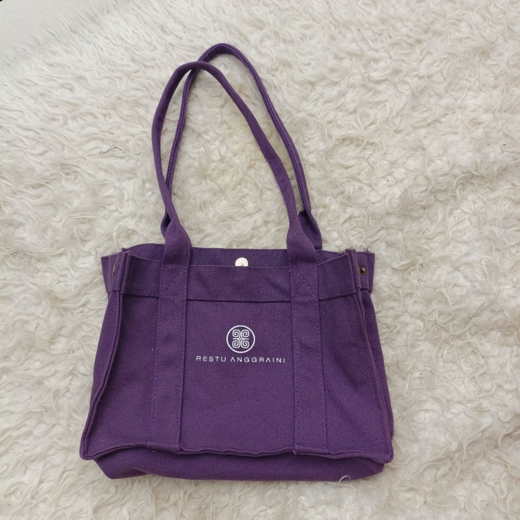 preloved mini tote bag restu Anggraini RA tas bahu original ungu bekas seken second