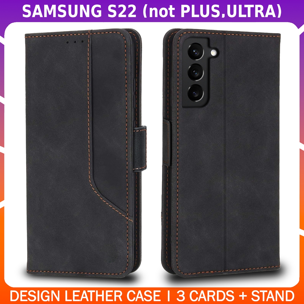 Premium Leather Wallet Flip Case with Stand SAMSUNG GALAXY S22 (not PLUS, ULTRA)
