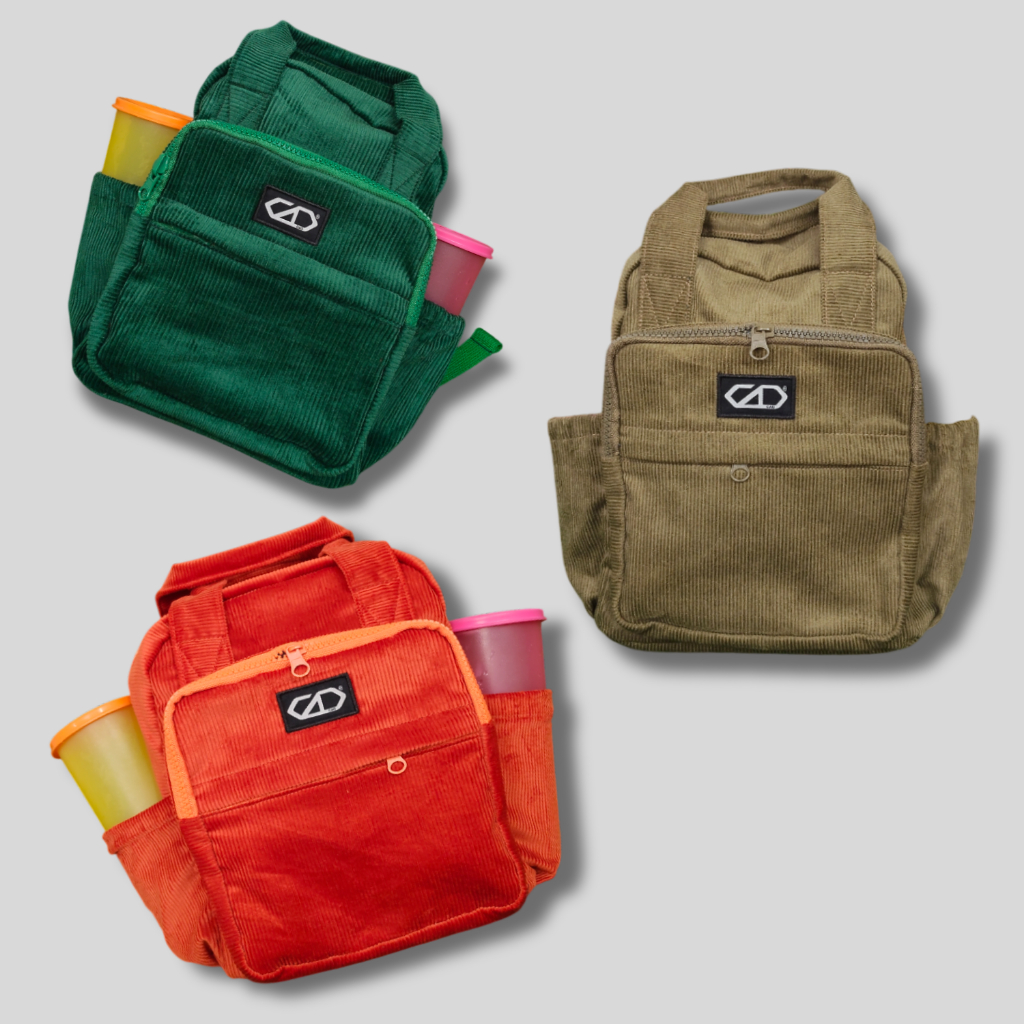 Tas Ransel Gendong Mini Corduroy Pria Wanita Anak Adjustable