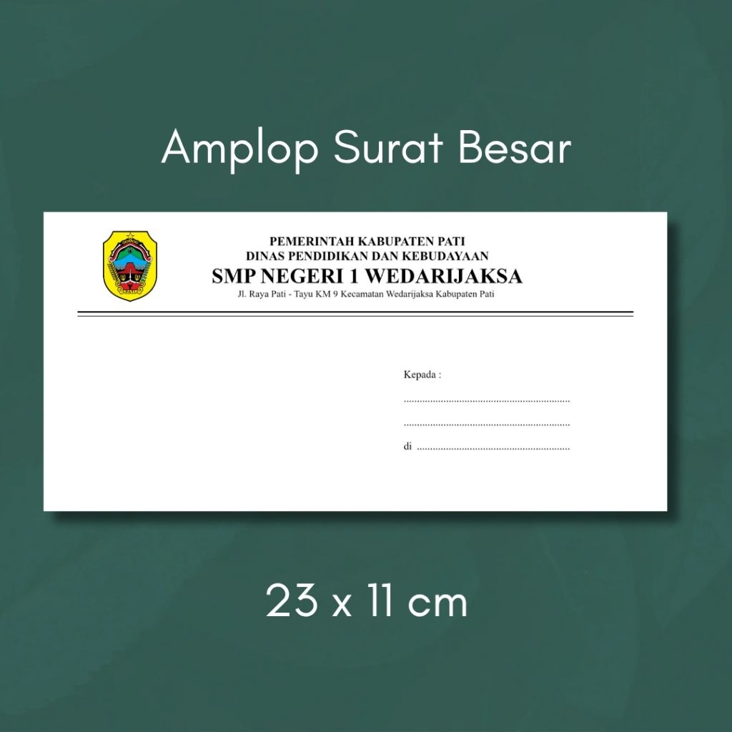 AMPLOP SURAT UKURAN BESAR | AMPLOP SEKOLAH | AMPLOP KANTOR | AMPLOP CUSTOM | 23 X 11 CM