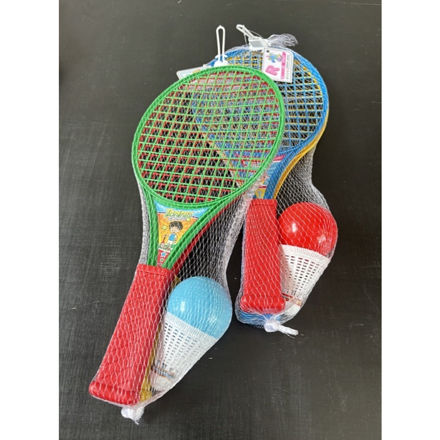 Mainan Anak Raket Bulutangkis / Badminton / Tennis Plastik Kecil Dengan Bola (WJS012)
