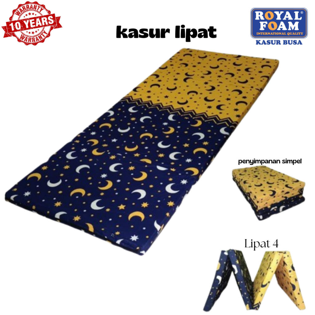 Kasur Busa Lipat 4 Royal FOam  Density24 Tebal 20cm Sampe 4cm Garansi 20th