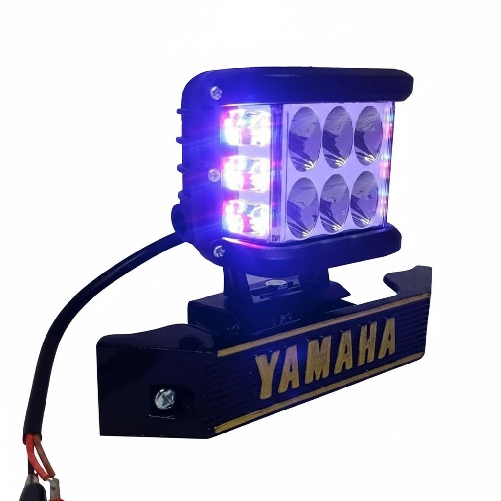 LAMPU 6 LED RX KING KOTAK + BRAKET KUMIS | LAMPU DEPAN MOTOR RX KING TERANG PUTIH SUPER BRIGHT