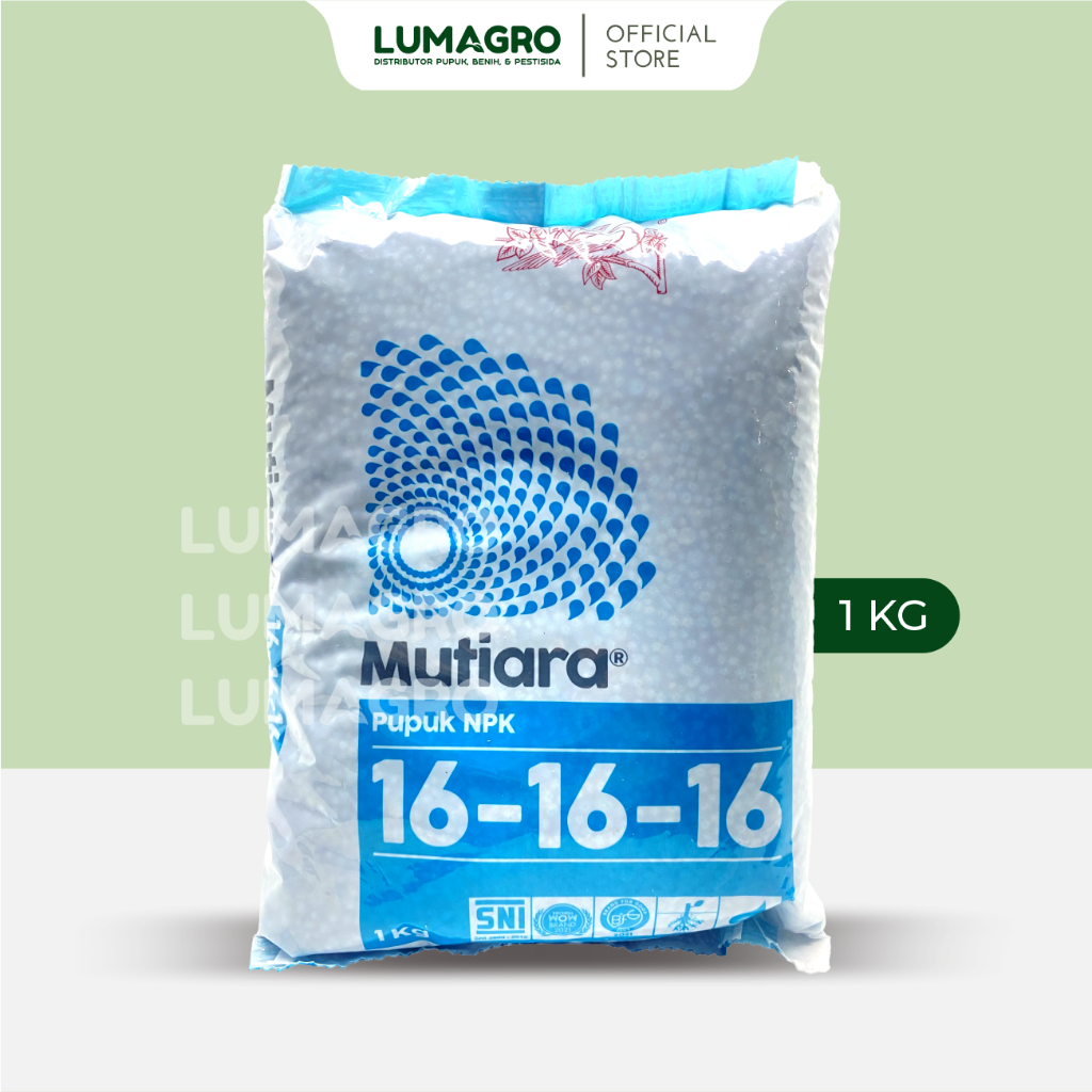 Pupuk NPK Mutiara 16-16-16 1kg Kemasan Pabrik Nutrisi Pertumbuhan Tanaman Meroke