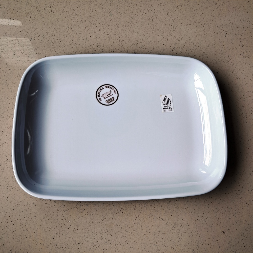 Piring Kotak Dalam 10" Putih Horeka Porcelain Melamine - Golden Dragon P8310