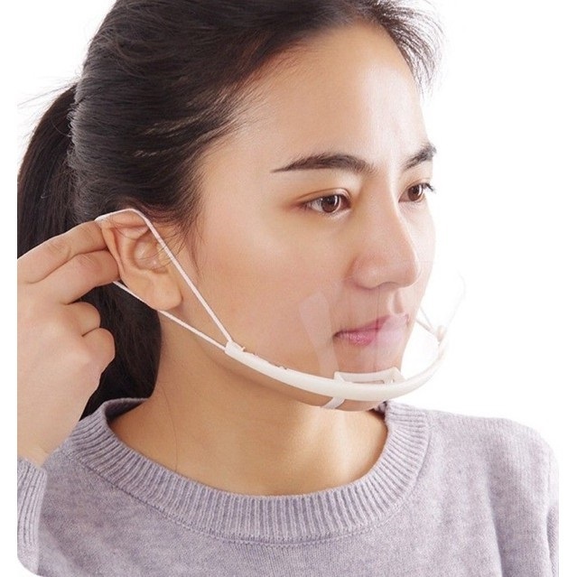 Masker Masak Mask PVC Anti Virus Penutup Mulut Hidung Guard Fashion Wajah Mika Transparan Restoran