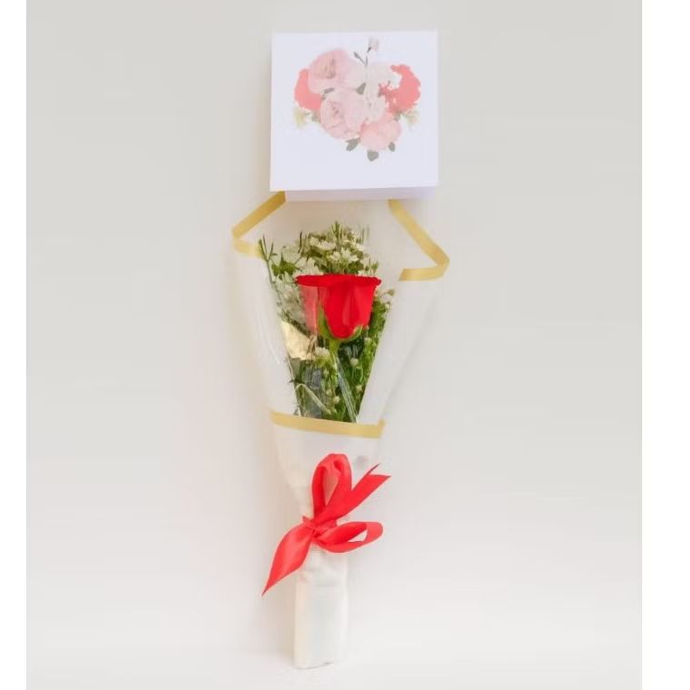 Buket bunga mawar satuan bunga mawar merah asli